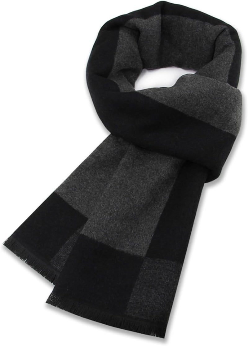 Darller Mens Scarf Winter Warm Plaid Scarf Soft Long Classic Scarves for Men - Image 1